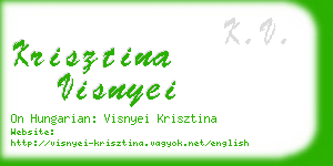 krisztina visnyei business card